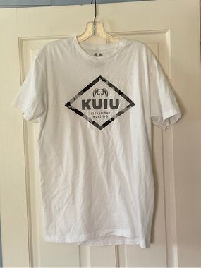 KUIU Men’s Ultralight Hunting Tee T-shirt White Ram Logo Short Sleeve L
